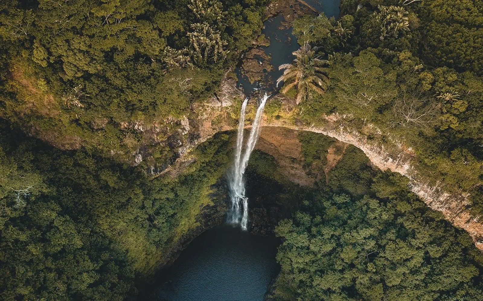 Chamarel waterfall in southern Mauritius