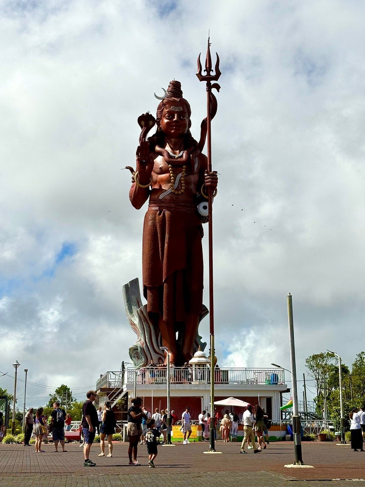 The giant Shiva statue at Grand Bassin (Ganga Talao), south-western Mauritius
